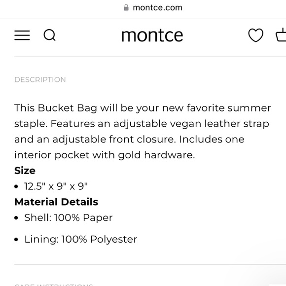 Brand new cute bucket bag with drawstring closure and inside snap - Picture 2 of 5